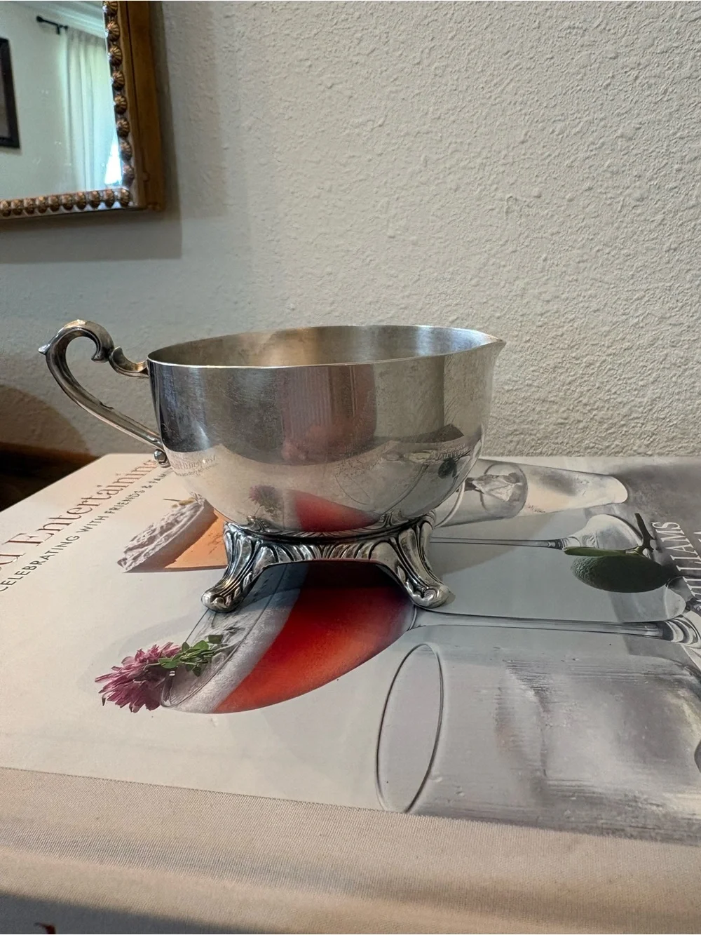 Vintage Silver Footed Creamer - Small Serving Cup